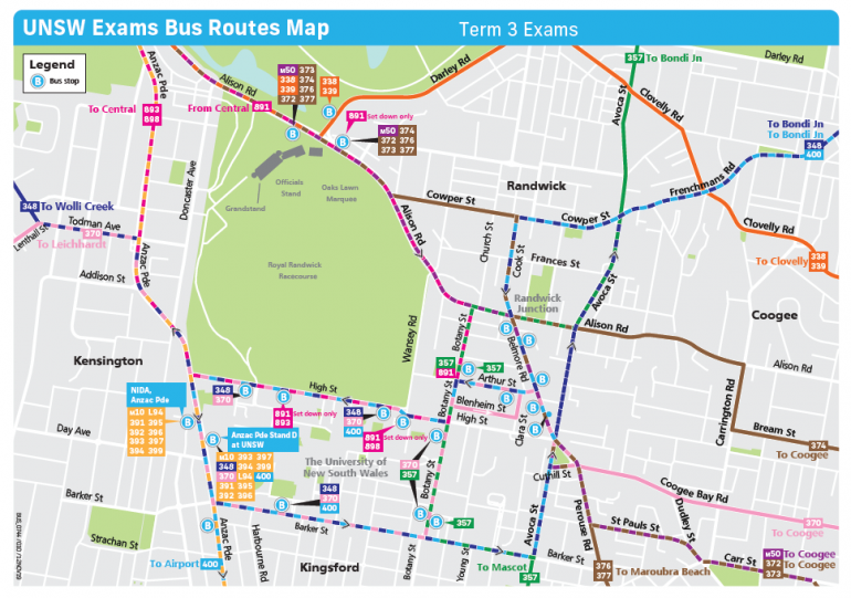 Bus Map Term 3 Exams 2019