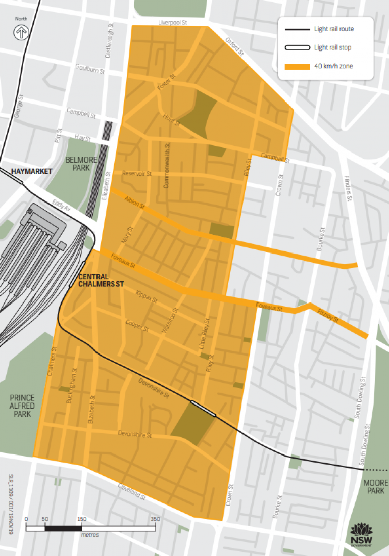 New Reduced Speed Zone in Surry Hills