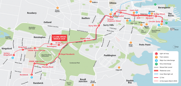 L2 and L3 Light Rail Map