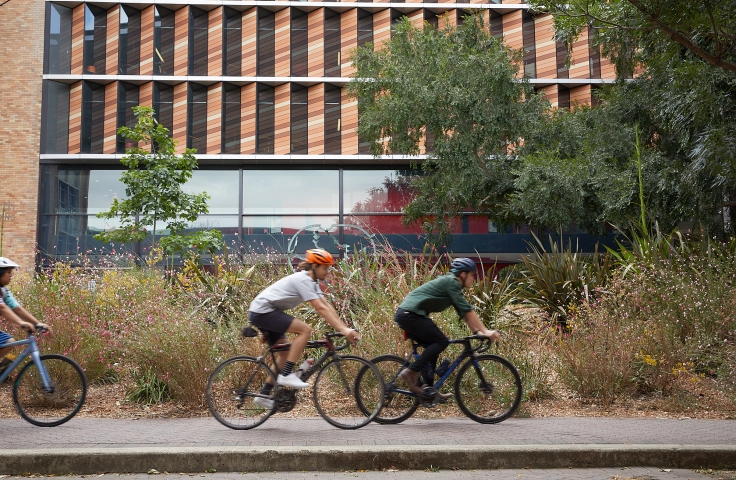 Cyclists on campus